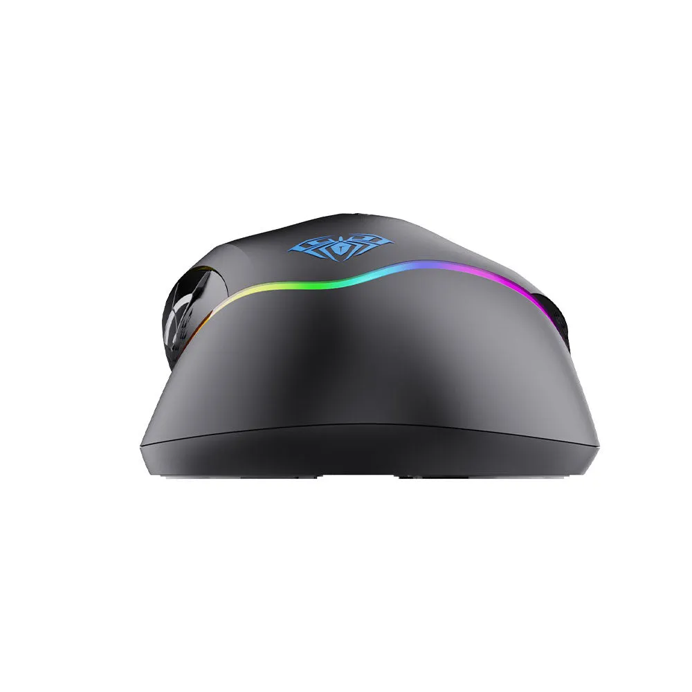 Aula Wind F805 Wired Rainbow Gaming Mouse 6400Dpi - Black