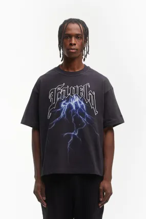 AVE LIGHTNING VINTAGE BLACK T-SHIRT