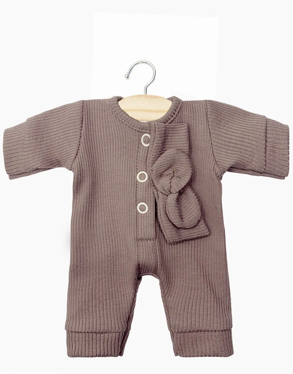 Babies - Combinaison Lili en maille raisin et son headband