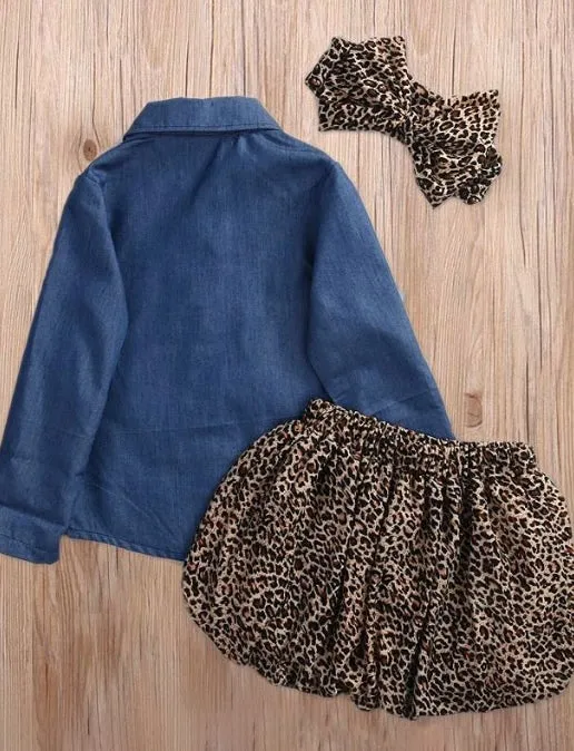 Baby Leopards Don't Lose Their Spots Shirt and Skirt with Headband Set