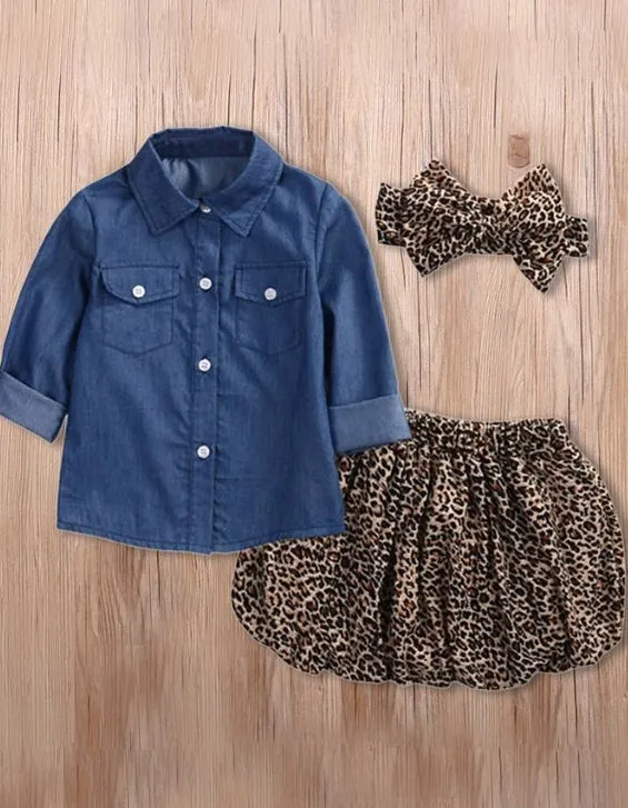 Baby Leopards Don't Lose Their Spots Shirt and Skirt with Headband Set