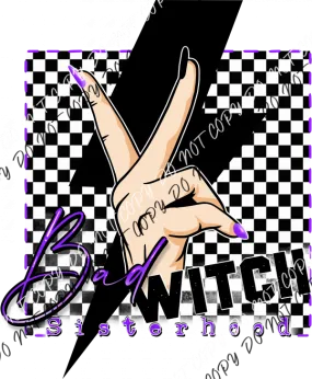 Bad Witch Sisterhood Purple DTF Transfer