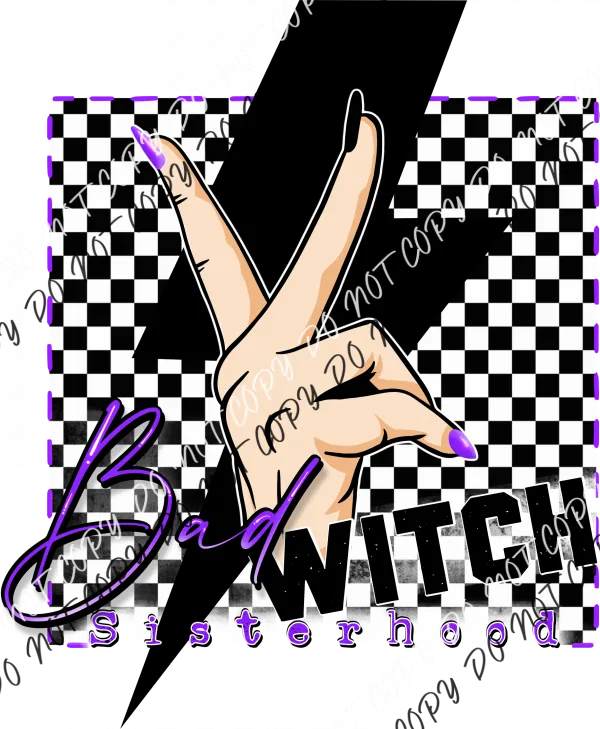 Bad Witch Sisterhood Purple DTF Transfer