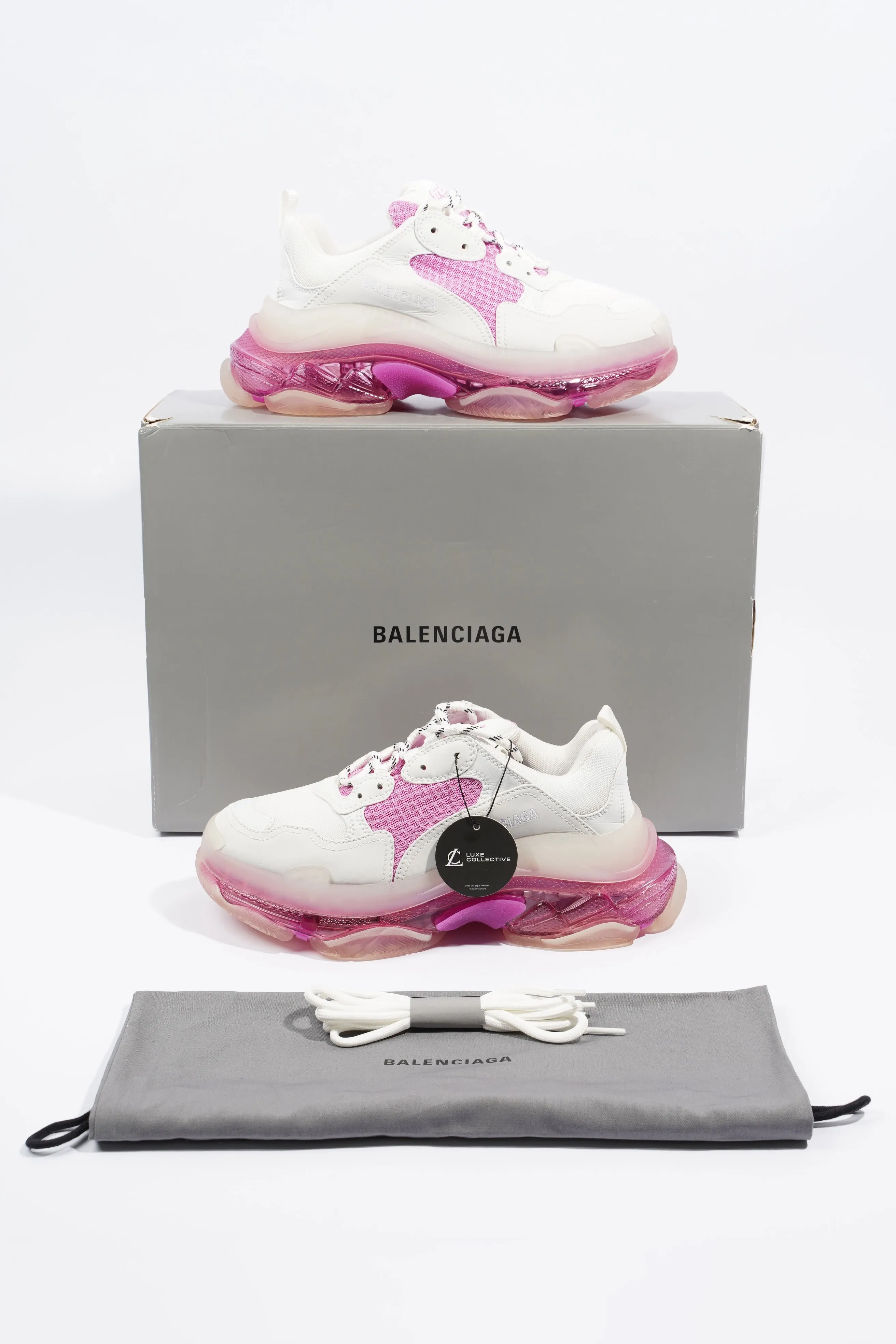 Balenciaga Triple S White / Pink / Clear Sole EU 39 / UK 6