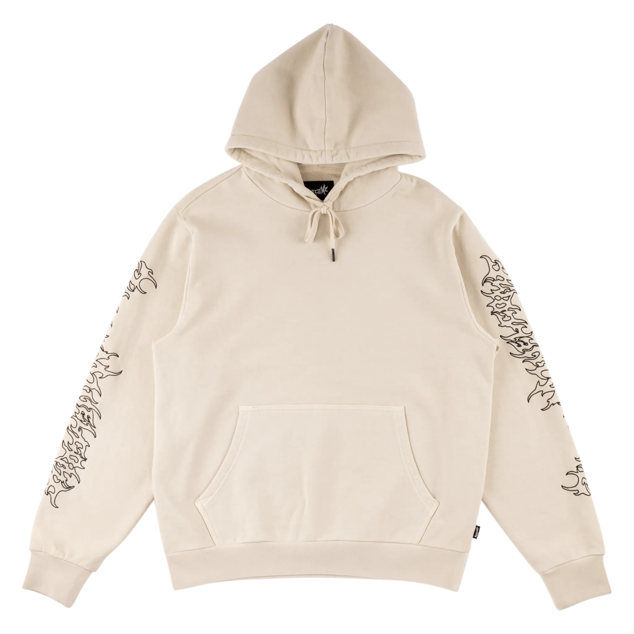 Barb Sleeve Embroidered Pigment-Dyed Hoodie - Bone