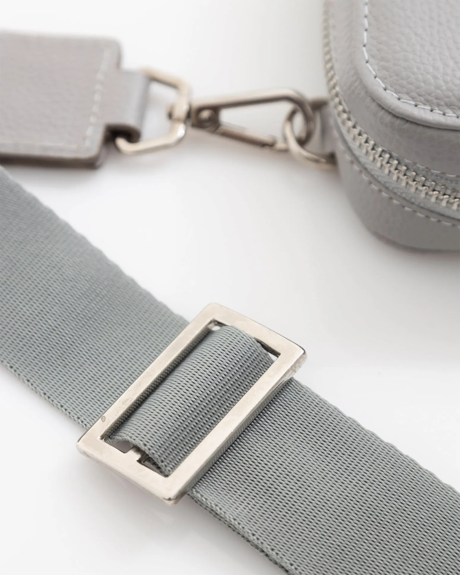 Basics Leather Cross-Body Bag Gray