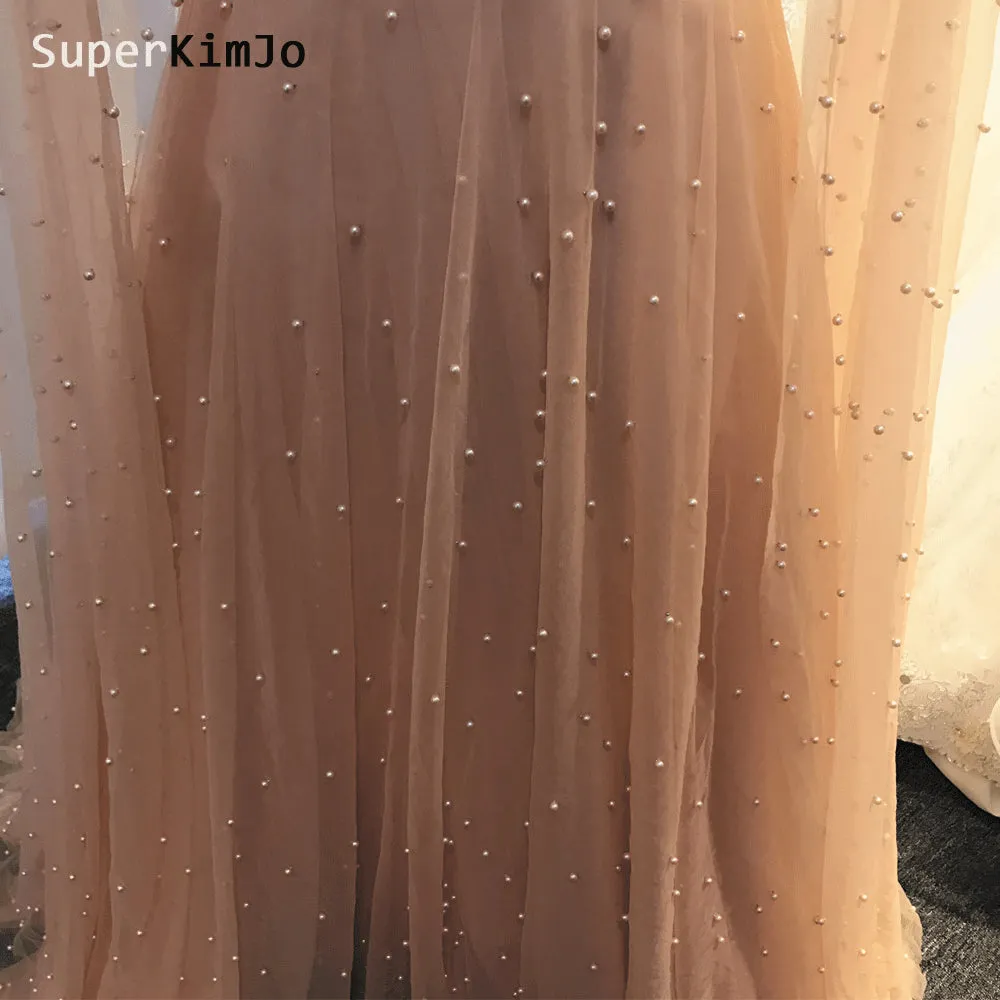 Beaded Pink Prom Dresses 2020 Dubai Caftan Elegant Luxury Prom Gown Vestido De Festa