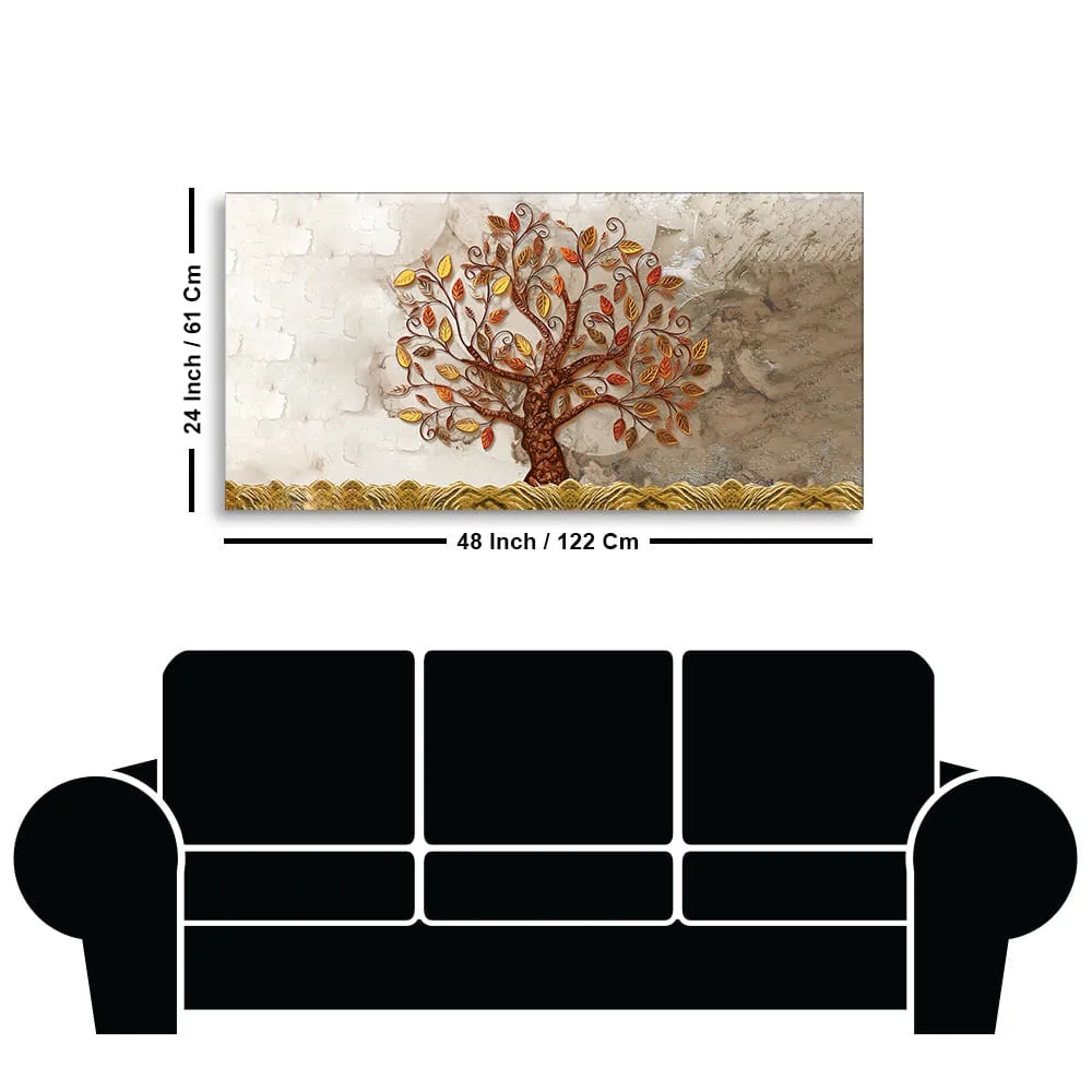 Beautiful Red and Yellow Leaf Tree Canvas Wall Painting