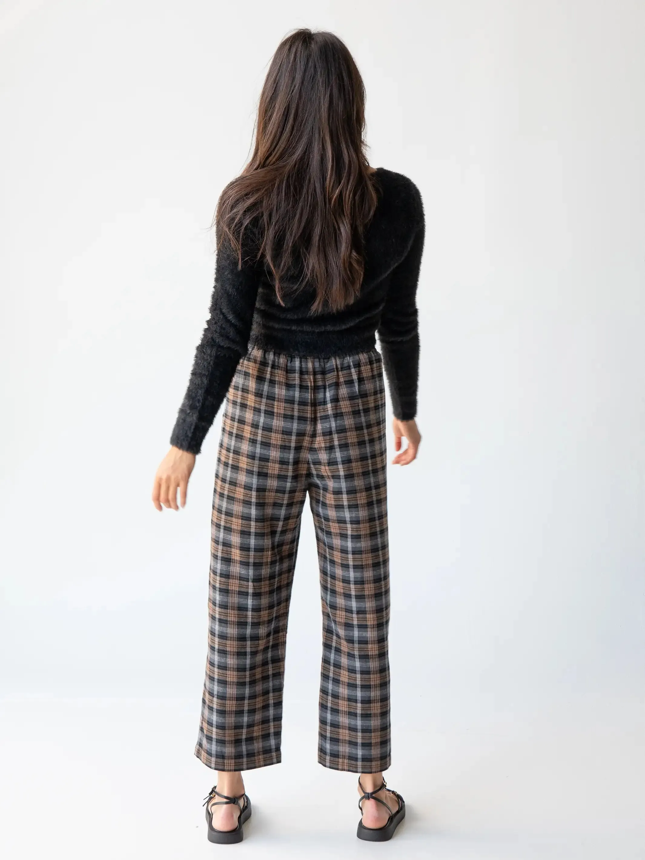 Beckett Flannel Pant - Brown Grey Plaid