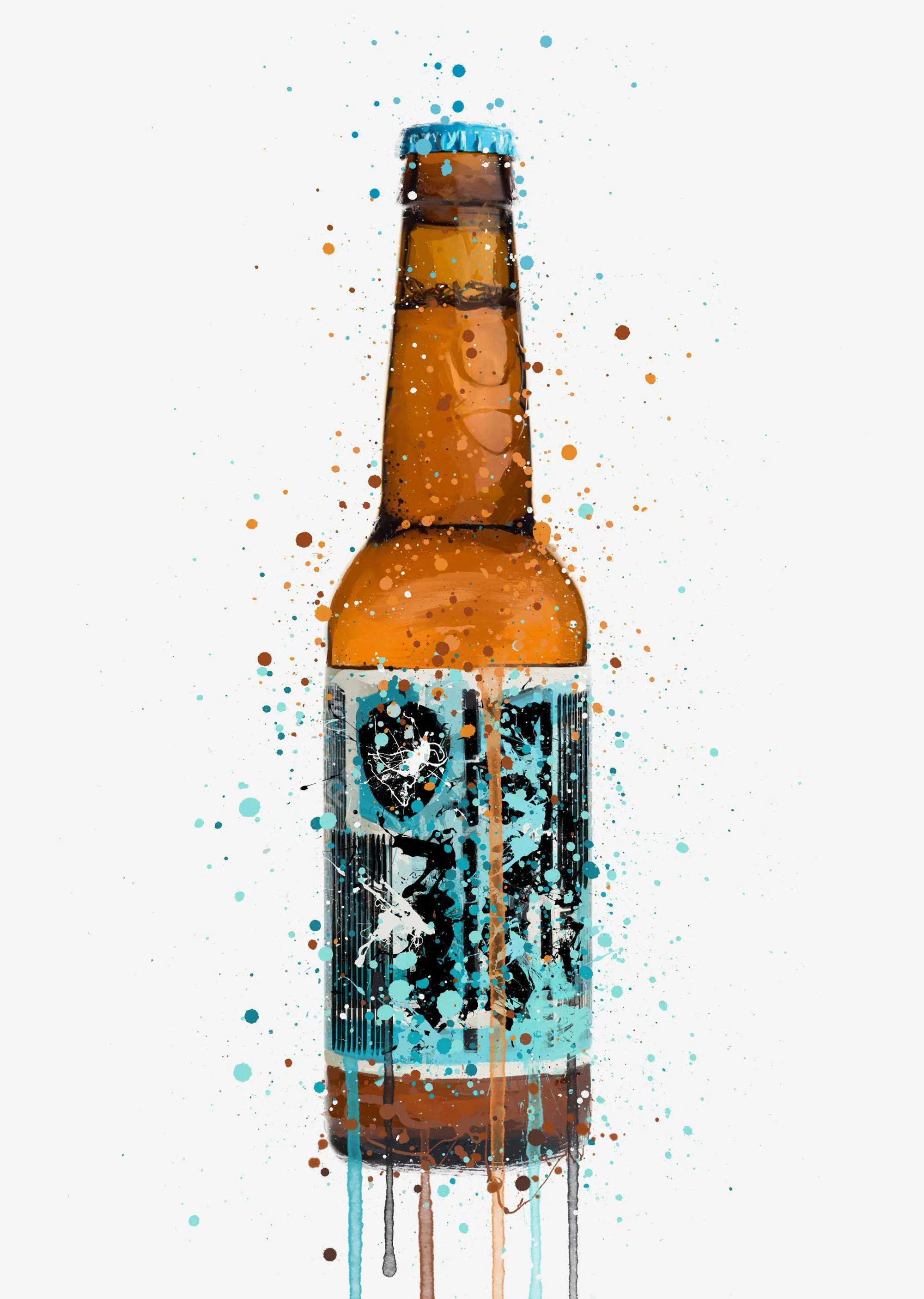 Beer Bottle Wall Art Print 'Rebel Rebel'