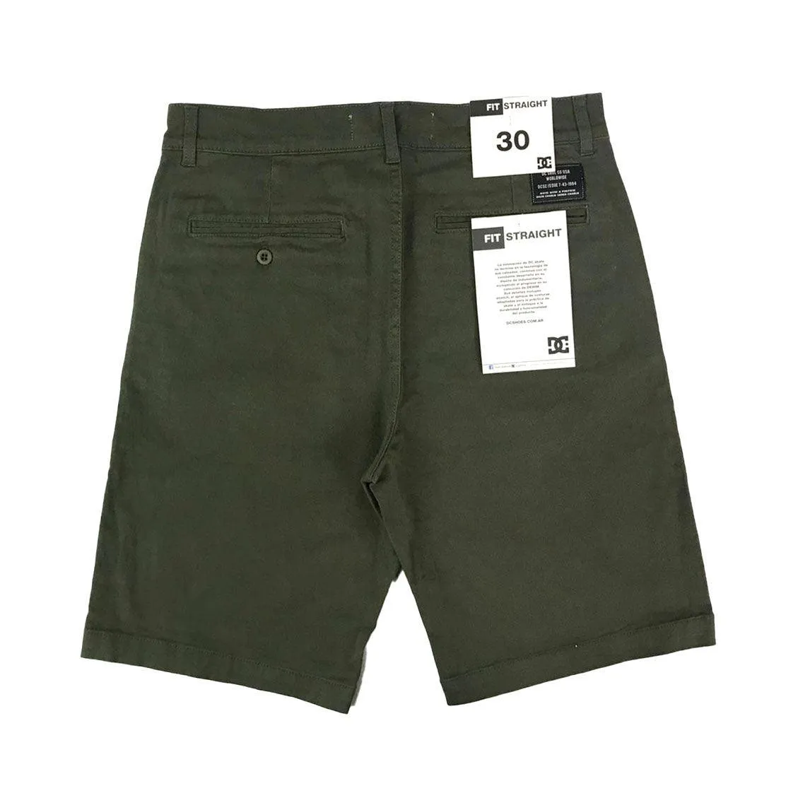 Bermuda Dc Worker Straight Chino Ivy Verde Militar