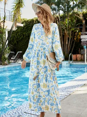 BerriesJam - 2024 Tropical Vacation Floral Robe Sun-proof Dress