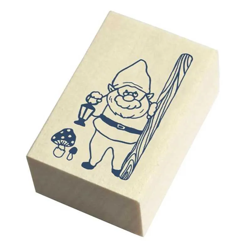 Beverly Companion Rubber Stamp - Gnome & Mushroom