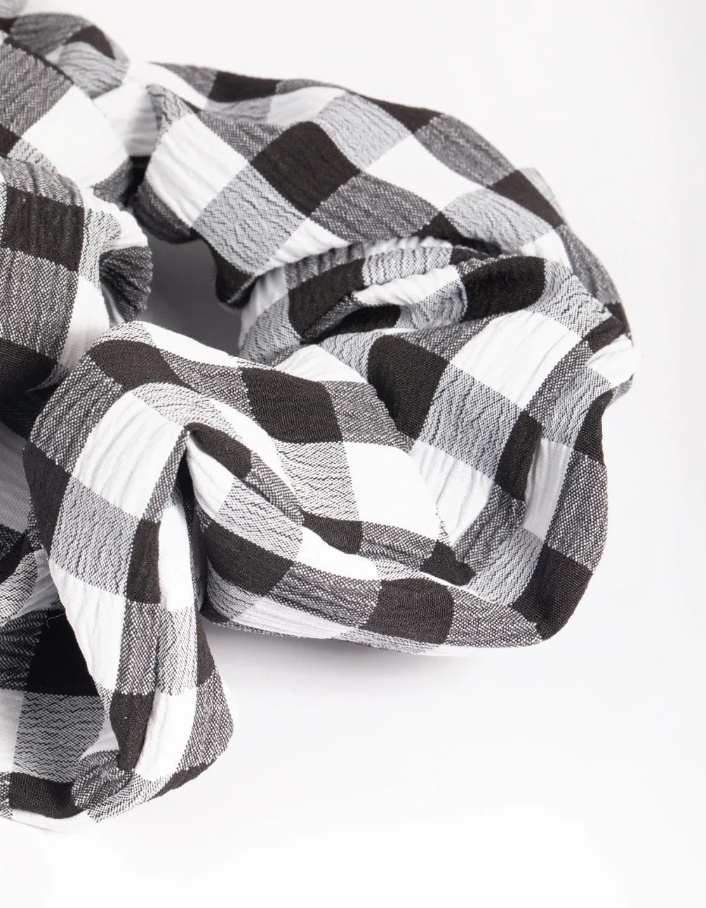 Black & White Check Scrunchie