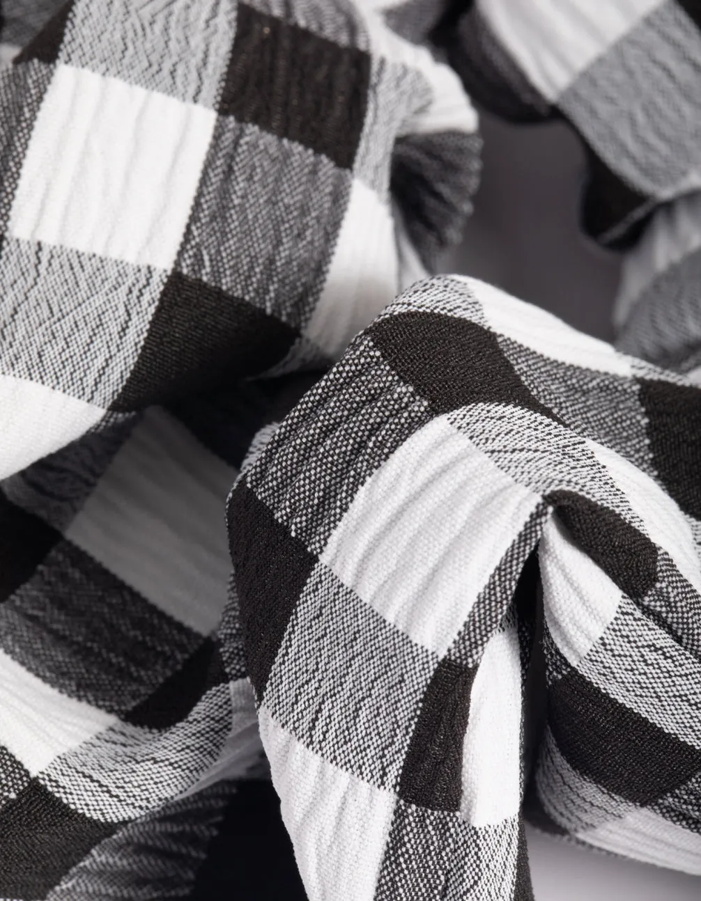 Black & White Check Scrunchie