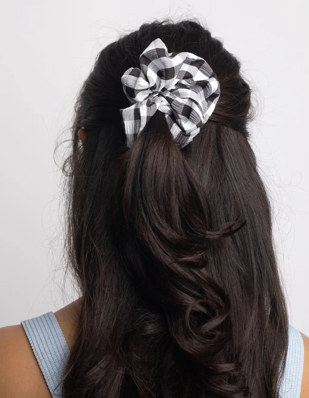 Black & White Check Scrunchie