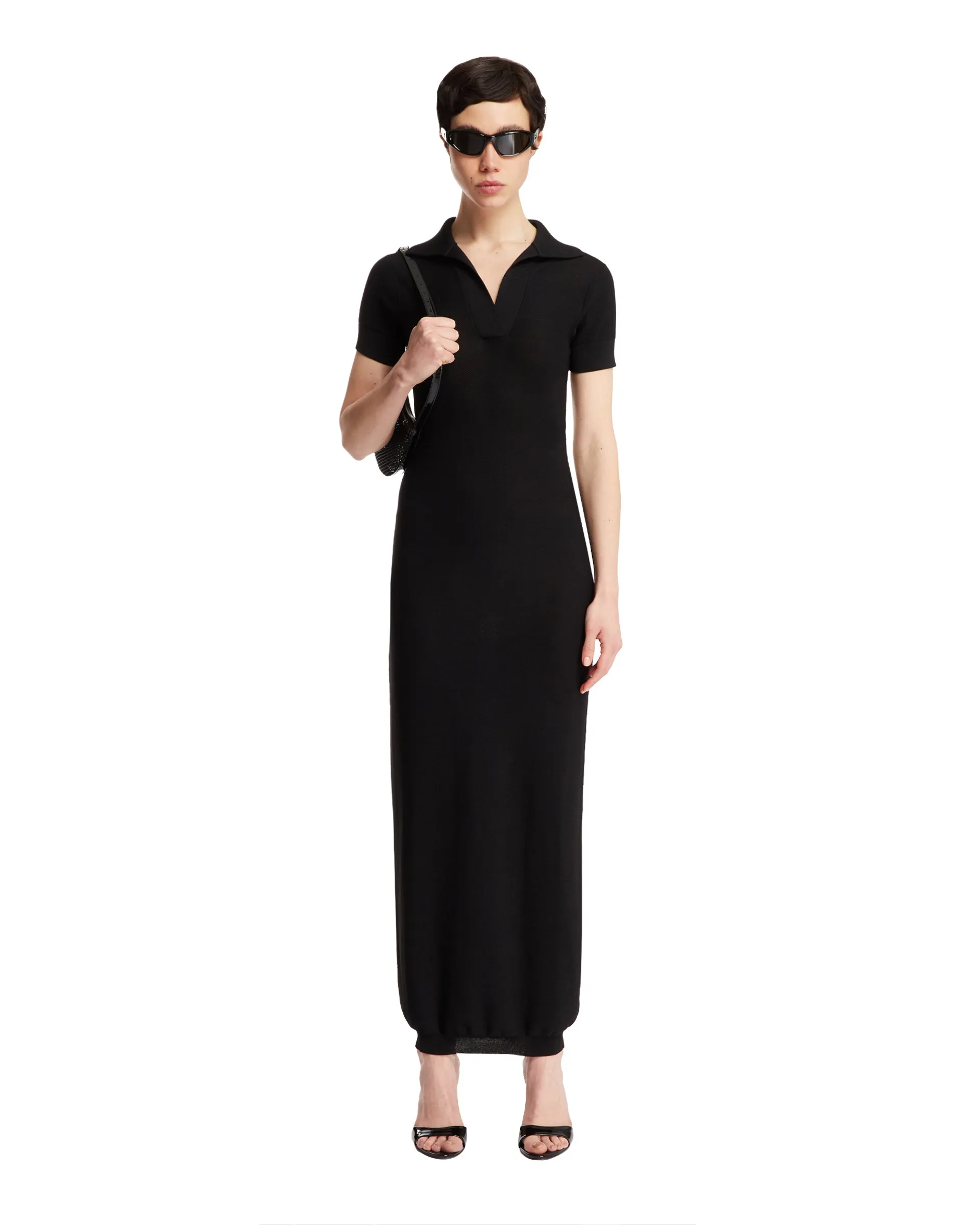 Black Maxi Polo Dress