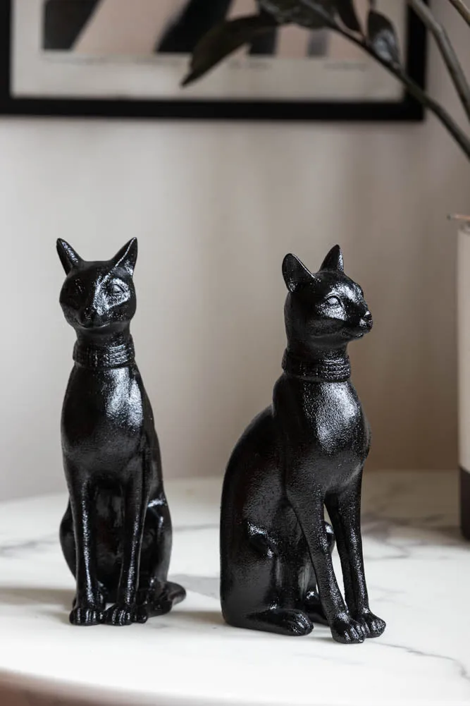 Black Sitting Cat Bookends