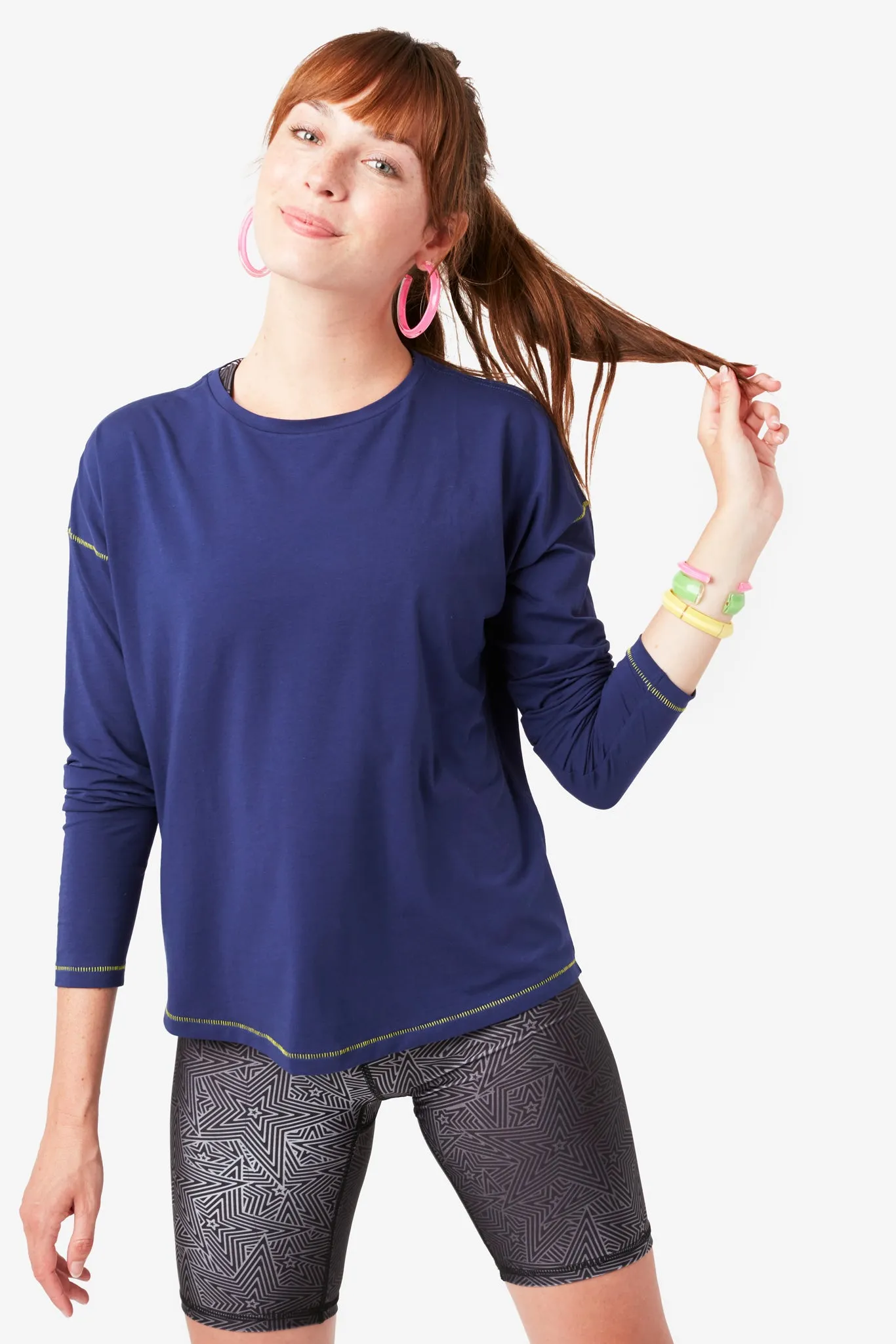 Bliss Long Sleeve Tee in Deep Blue