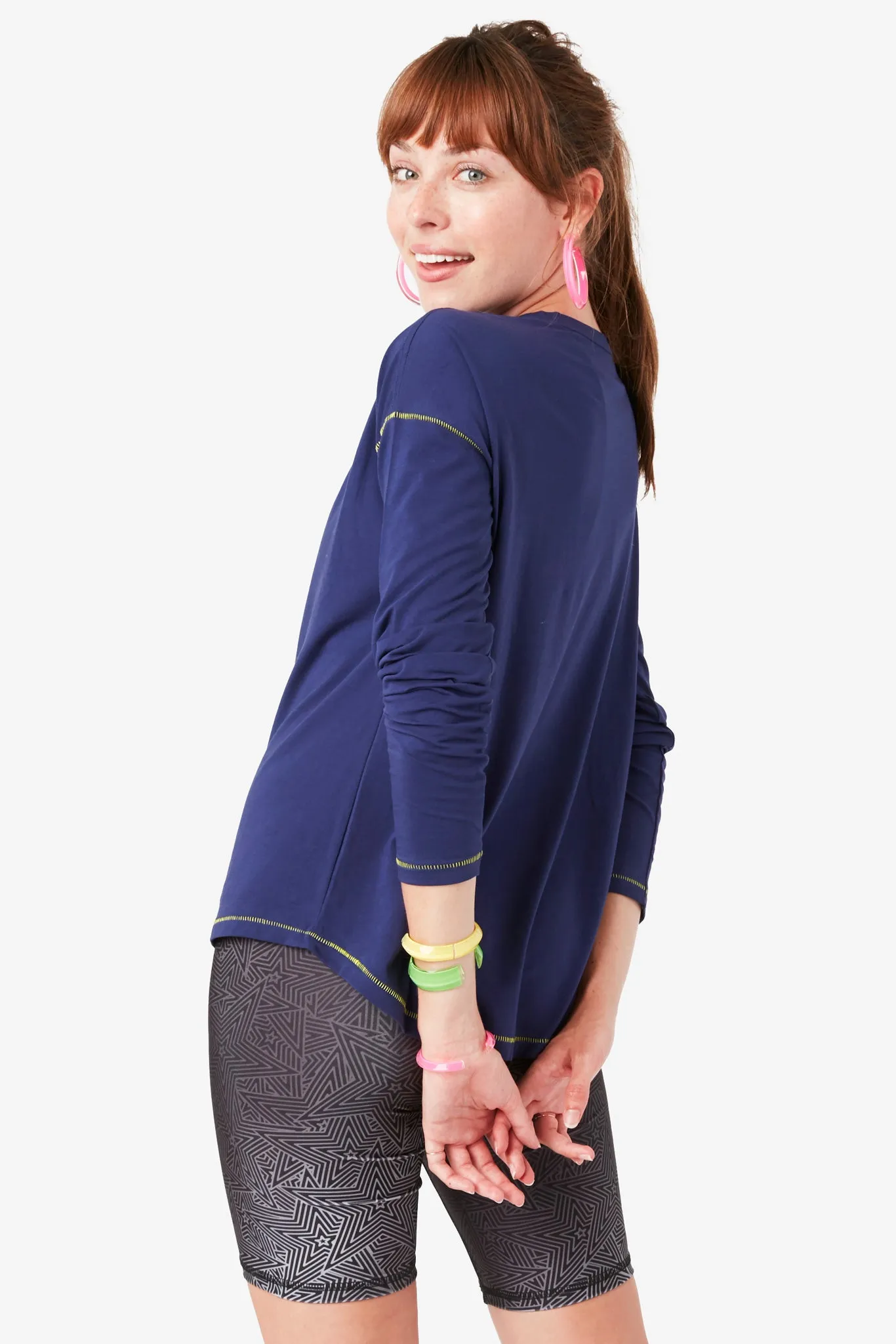 Bliss Long Sleeve Tee in Deep Blue