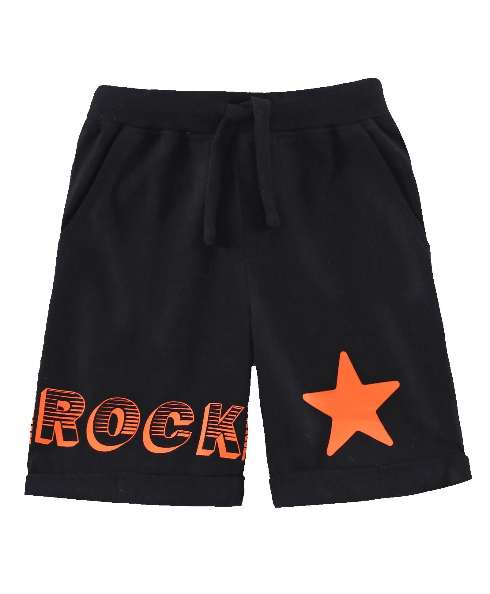 Boys Pull on Shorts with roll up hem & applique - Pack of 2