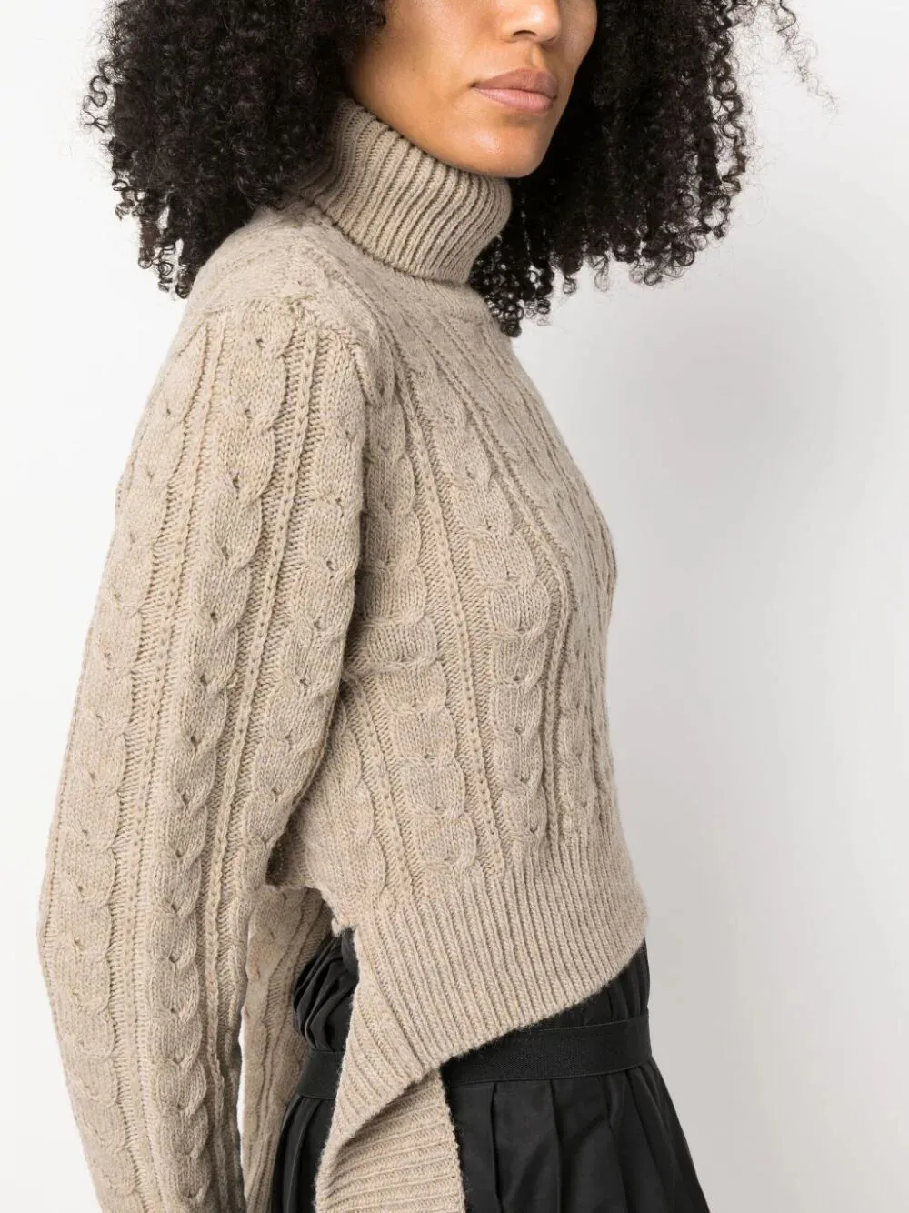 BRAIDED TURTLENECK SWEATER