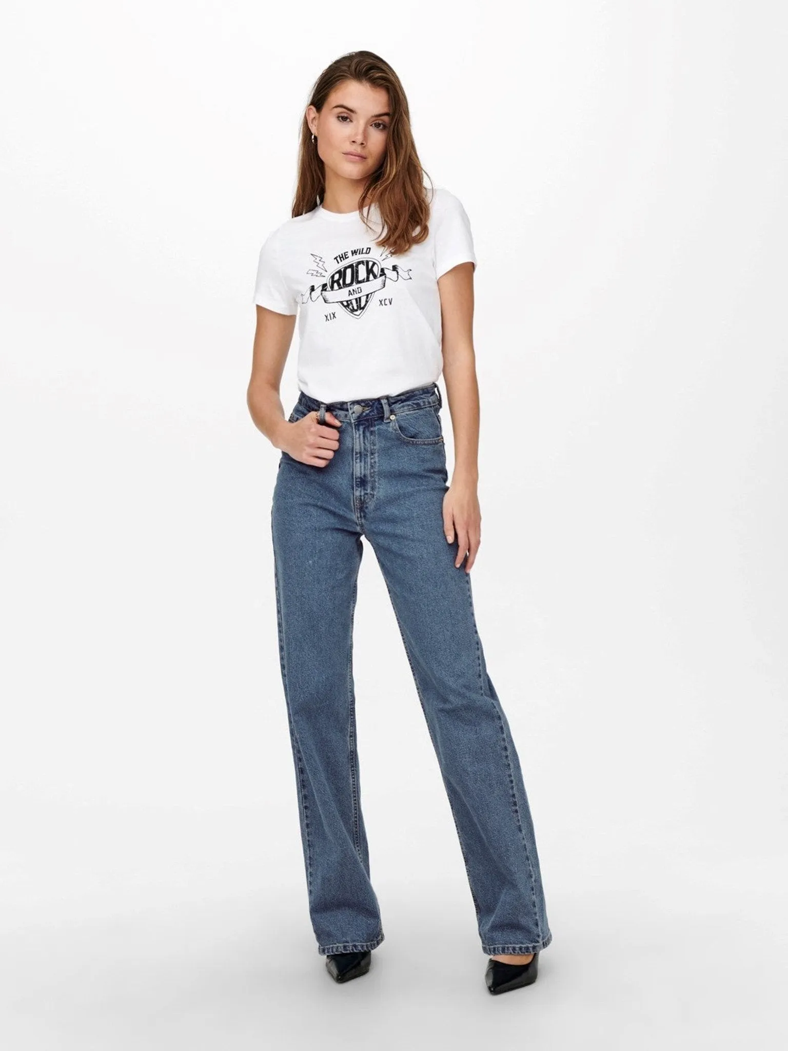 Camille Wide Leg Jeans - Blue Denim