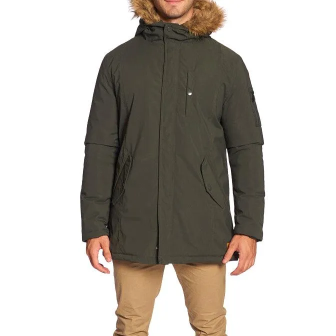 Campera Parka Rip Curl Jk Nylon Piel Imp Verde Militar