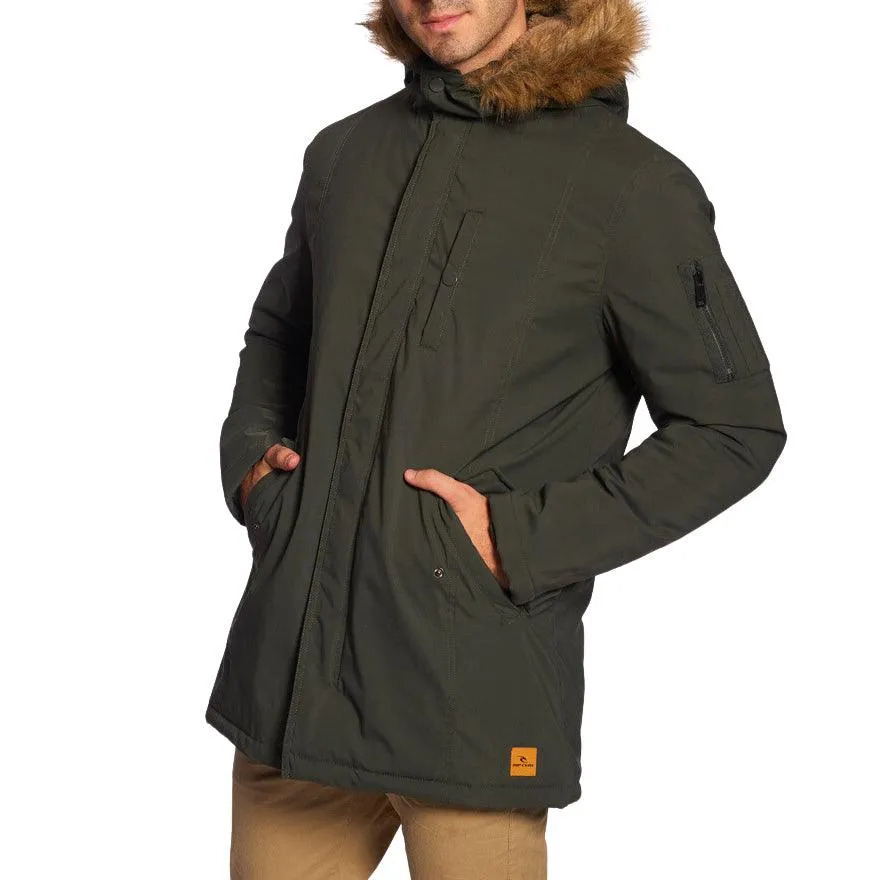 Campera Parka Rip Curl Jk Nylon Piel Imp Verde Militar