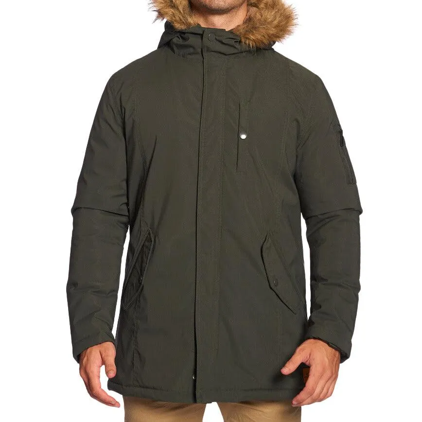 Campera Parka Rip Curl Jk Nylon Piel Imp Verde Militar