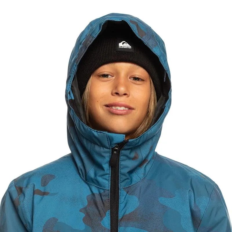 Campera Quiksilver Snow Mission Printed Niño Azul Camuflado