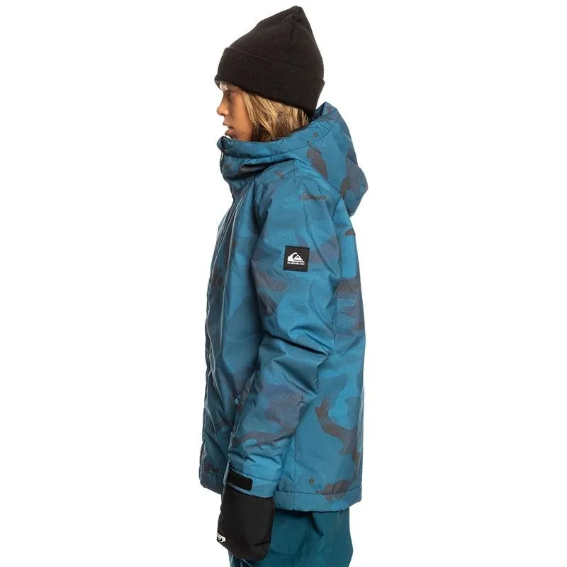 Campera Quiksilver Snow Mission Printed Niño Azul Camuflado