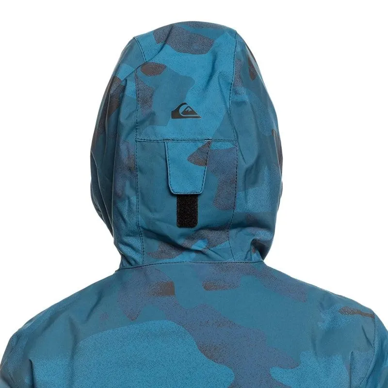 Campera Quiksilver Snow Mission Printed Niño Azul Camuflado