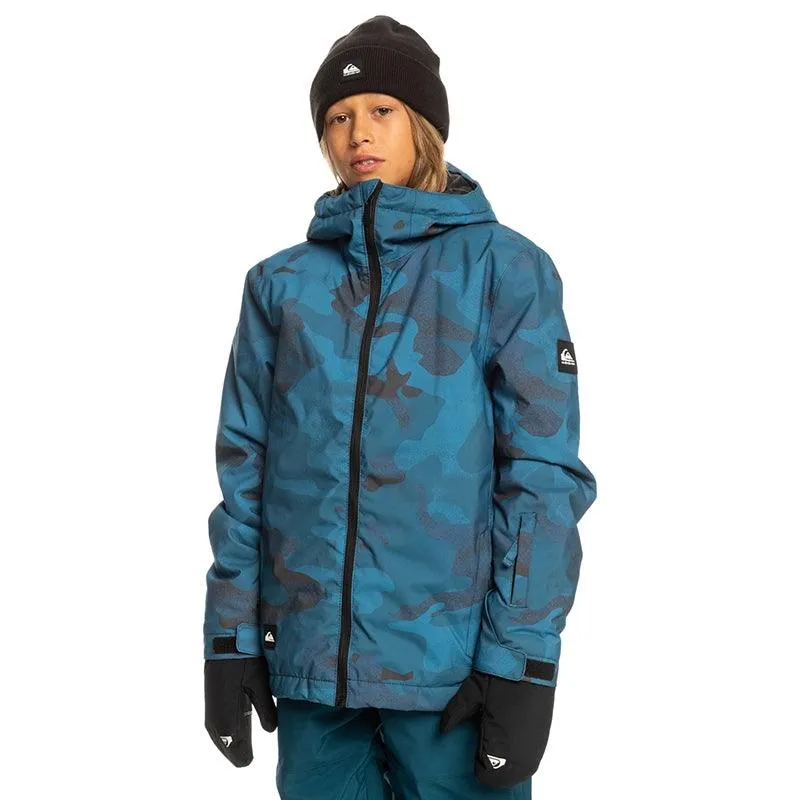 Campera Quiksilver Snow Mission Printed Niño Azul Camuflado