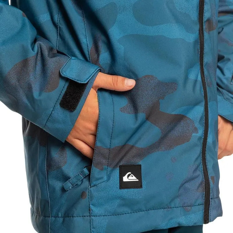 Campera Quiksilver Snow Mission Printed Niño Azul Camuflado