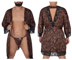 CandyMan 99700X Robe Thong Two Piece Set Color Animal Print