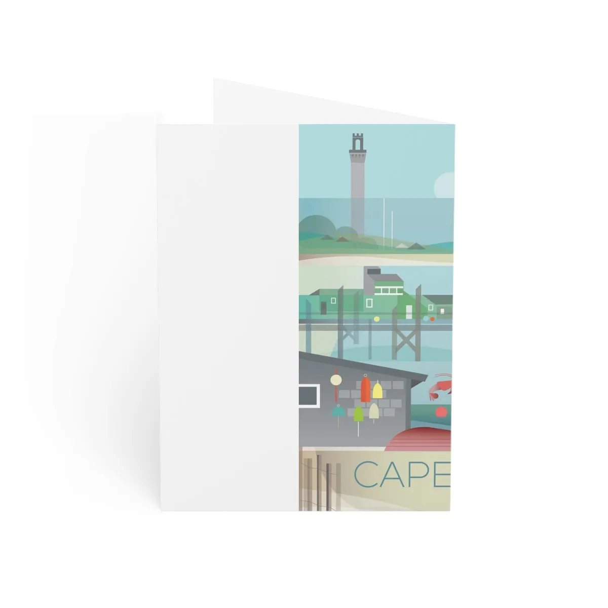 Cape Cod Folded Matte Notecards   Envelopes (10pcs)