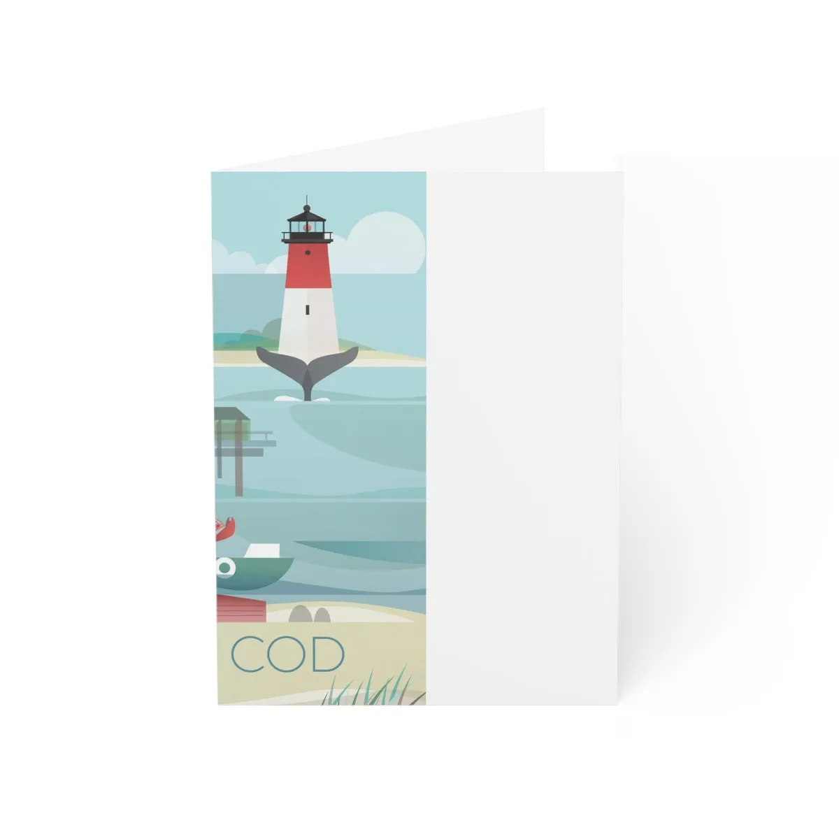 Cape Cod Folded Matte Notecards   Envelopes (10pcs)