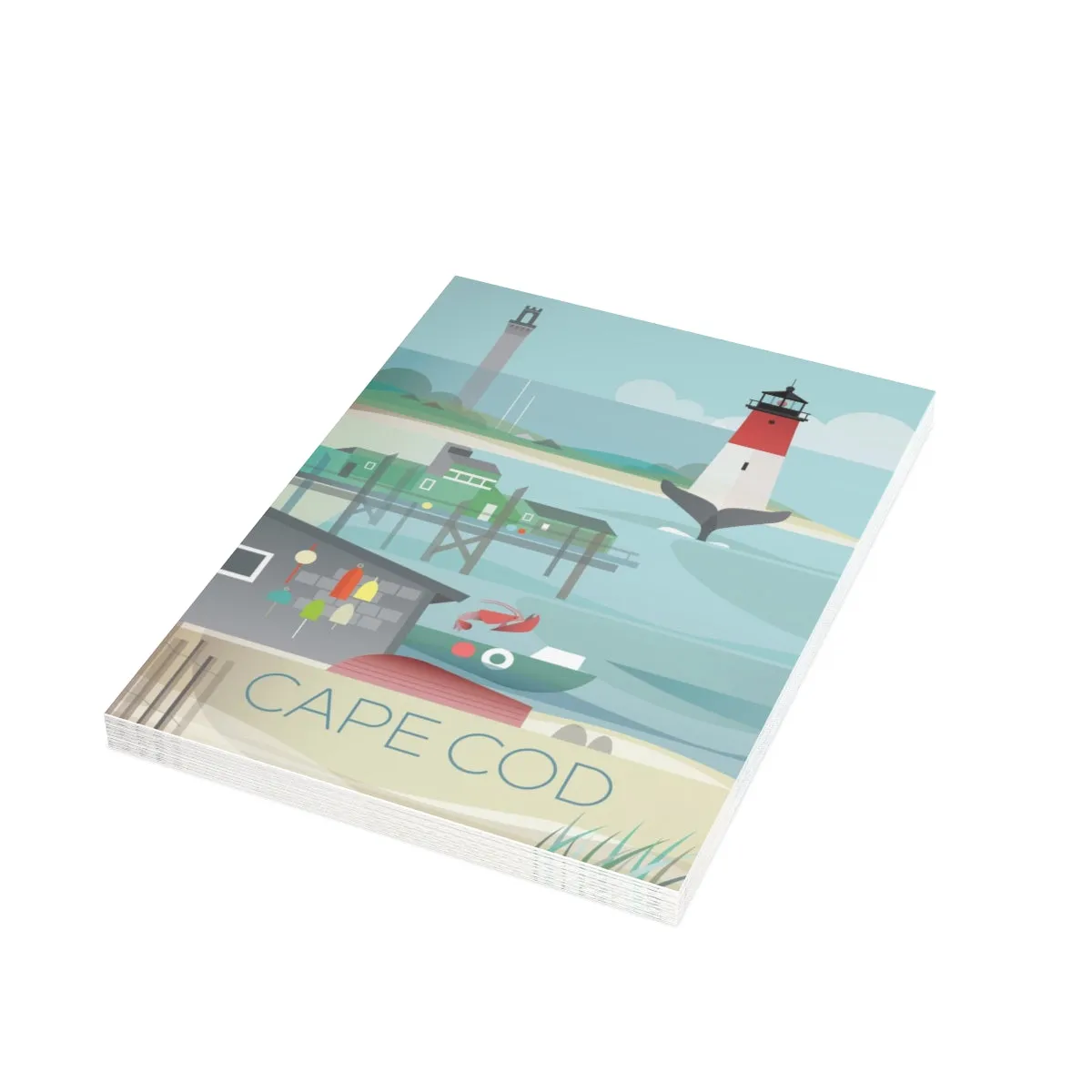 Cape Cod Folded Matte Notecards   Envelopes (10pcs)