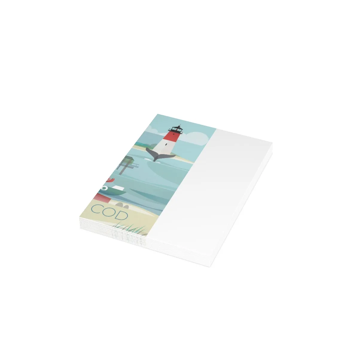 Cape Cod Folded Matte Notecards   Envelopes (10pcs)