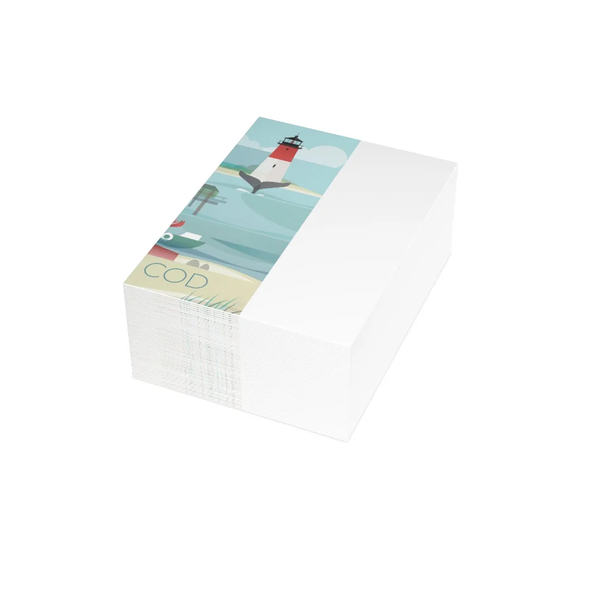 Cape Cod Folded Matte Notecards   Envelopes (10pcs)