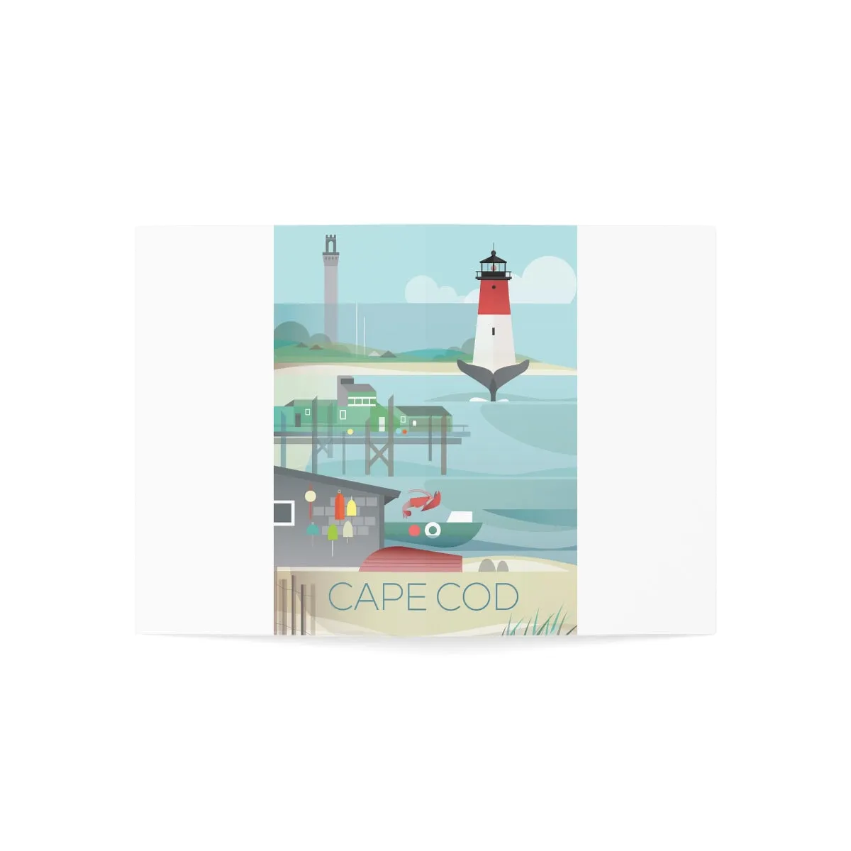 Cape Cod Folded Matte Notecards   Envelopes (10pcs)