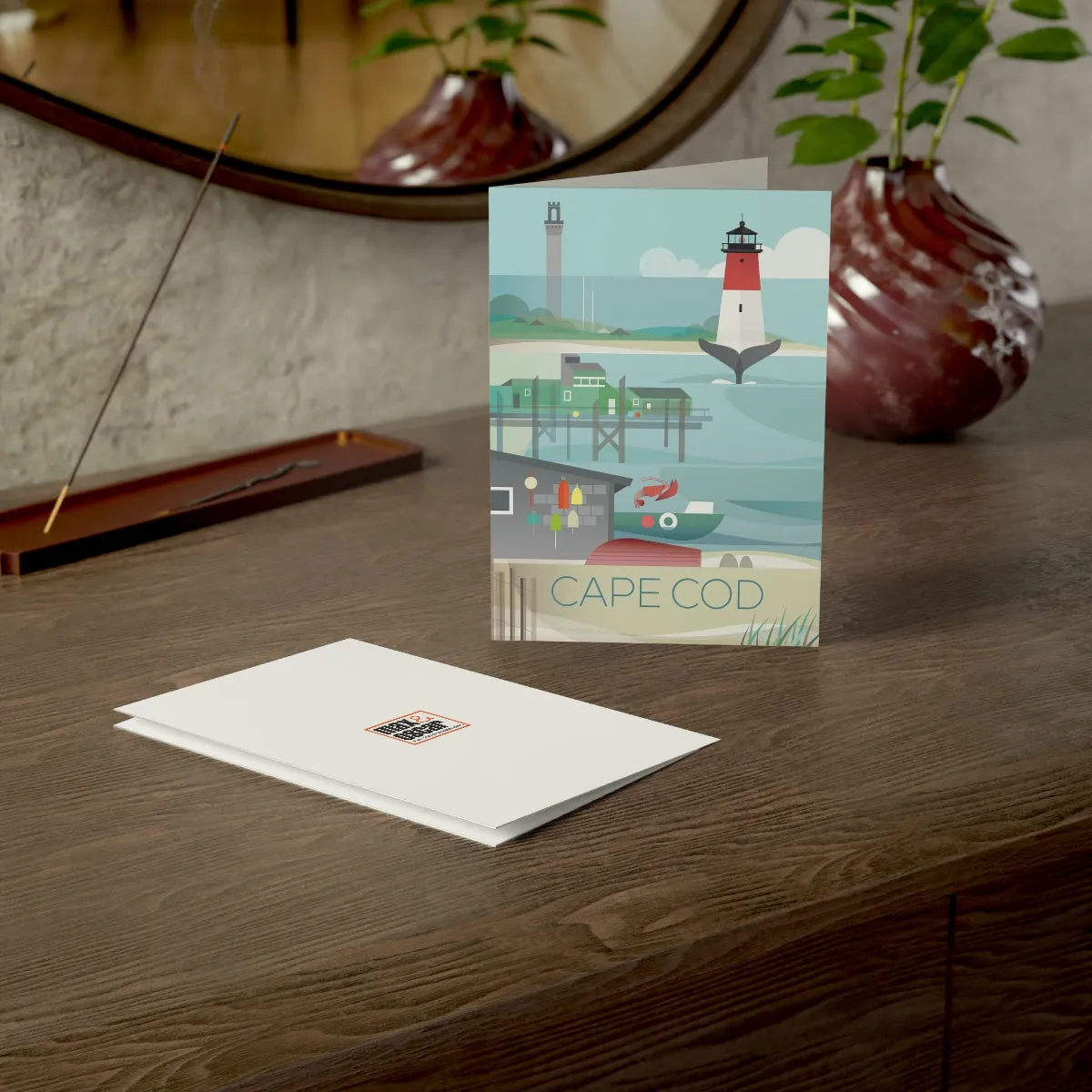 Cape Cod Folded Matte Notecards   Envelopes (10pcs)