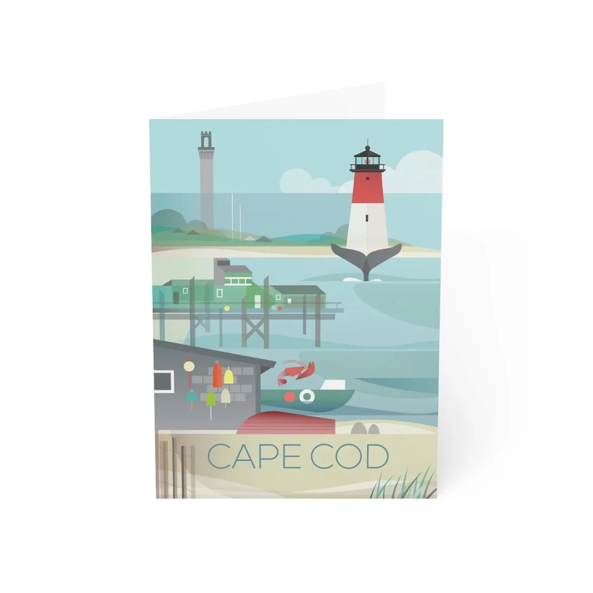 Cape Cod Folded Matte Notecards   Envelopes (10pcs)