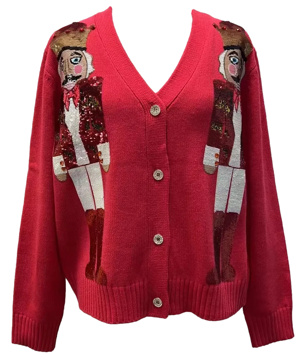 Cardigan: Red Nutcracker