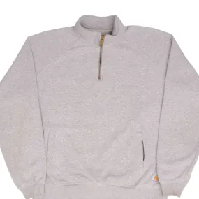 CARHARTT QUARTER ZIP GREY SWEATSHIRT SIZE LARGE