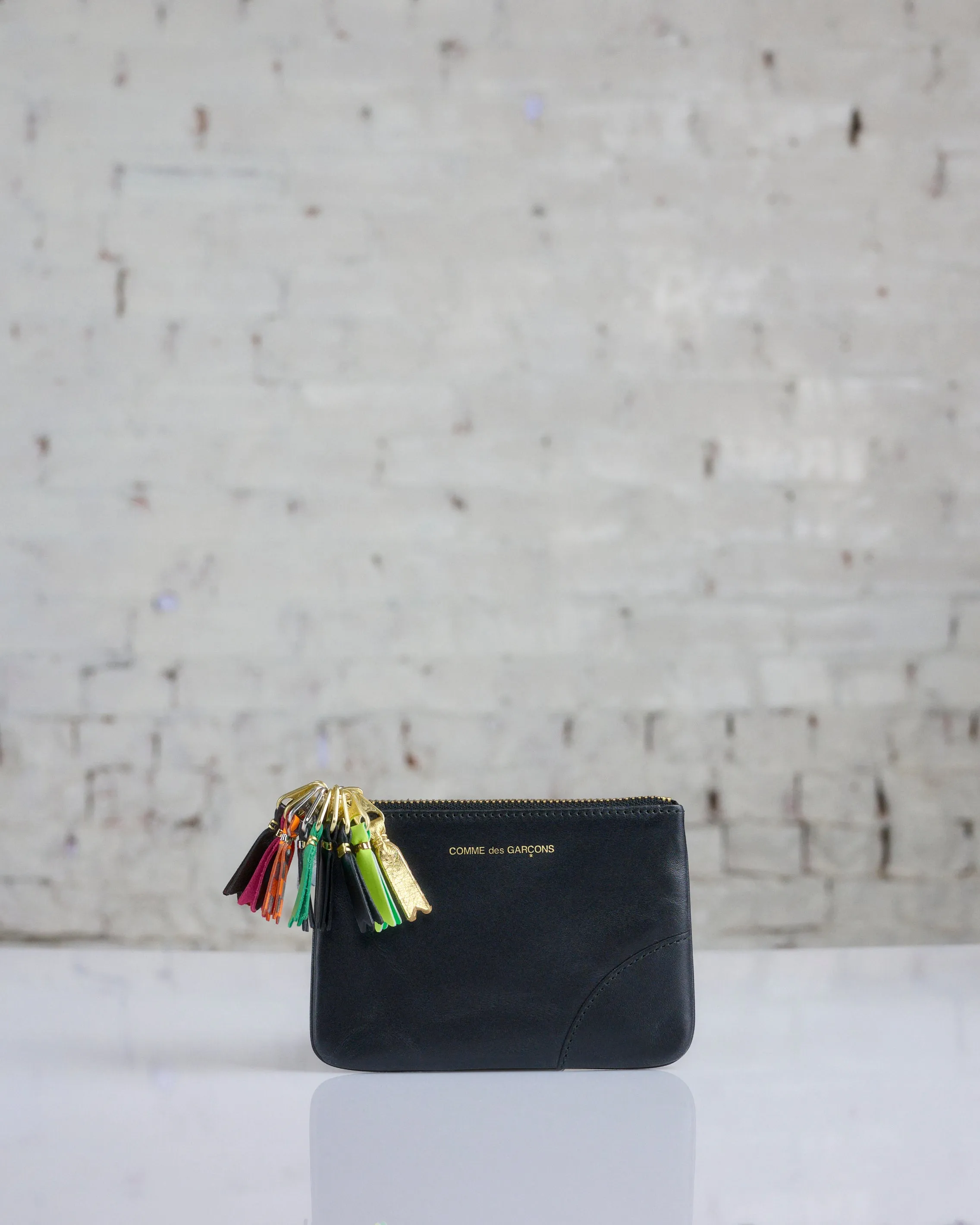 CDG Wallet Zipper Pull Pouch Black