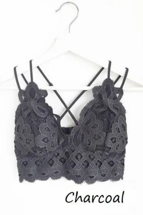 Charcoal Lacey Bralette (XL-XXL)