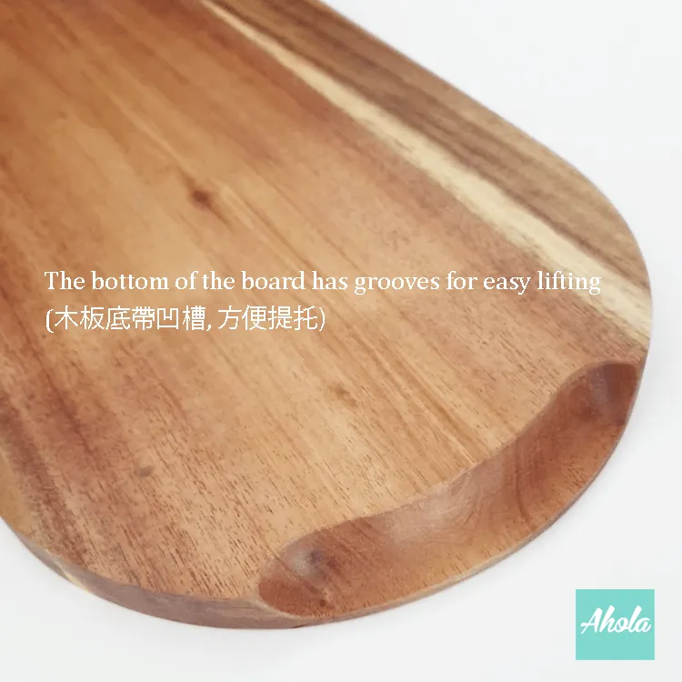 【Chef De Cuisine】Oval Shaped Natural Wooden Board with Slate Stone 天然木板與石板