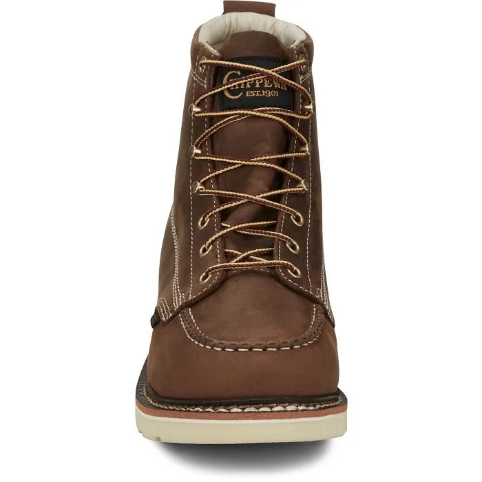 Chippewa Men's Edge Walker 6" Steel Toe Lace Up Work Boot -Brown- ED5321